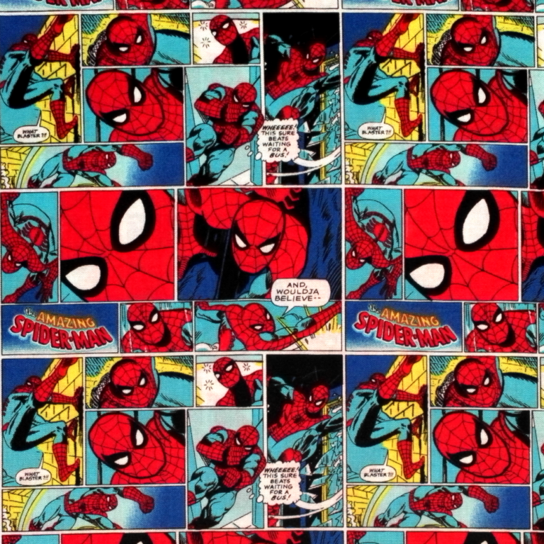 Camelot Fabrics - Marvel Comic II - Spider-man - Fat Quarter - A Heart ...