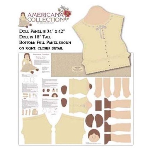 Benartex Americana Collection Purple 18" Doll Dress Panel Blue Fabric Sewing