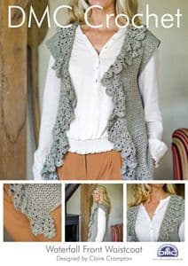 DMC Crochet Waterfall Front Waistcoat Pattern
