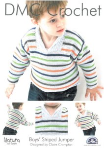 DMC Crochet Boys Striped Jumper Pattern
