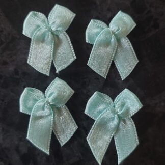 Small Satin Bow - Light Aqua