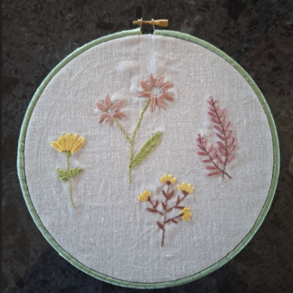 Floral Stitchery in Hoop