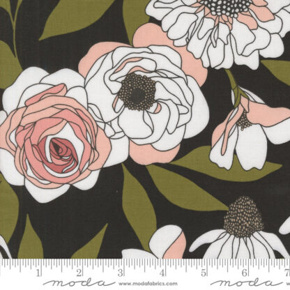 Alli K Design - Cabbage Rose - Ink FQ