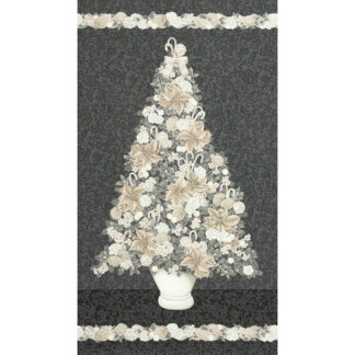Robert Kaufman - Holiday Flourish - Peppermint Twist Panel - Graphite