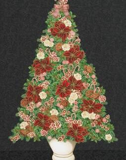 Robert Kaufman - Holiday Flourish - Peppermint Twist Panel - Black