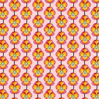 Anna Maria Textiles - Pansy - Flame FQ