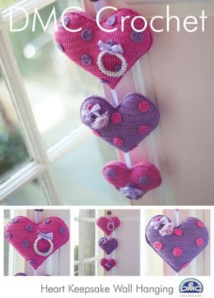 DMC Crochet Pattern - Heart Keepsake Wall Hanging