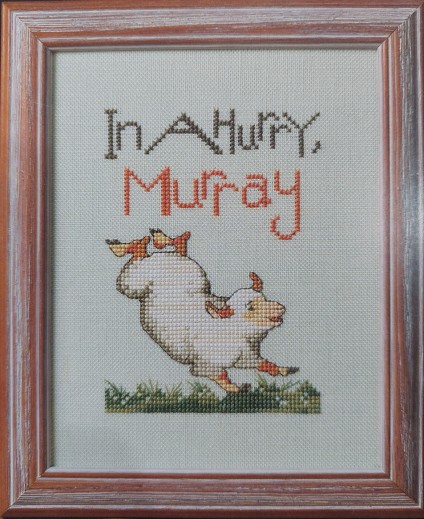 "In a Hurry, Murray" Cross Stitch Pattern